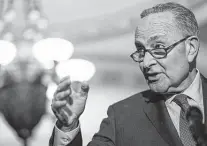  ?? Sarah Silbiger / Bloomberg ?? Senate Majority Leader Chuck Schumer and other Democrats have focused their energies in Washington, trying to pass big election bills. This isn’t where democracy is in peril.