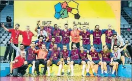  ?? IHF ?? El Barça celebra su cuarto Mundial en el Lusail Sports Hall