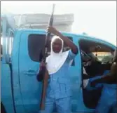  ??  ?? Armed Borno State female ‘Youth Vanguard’ JTF Operative