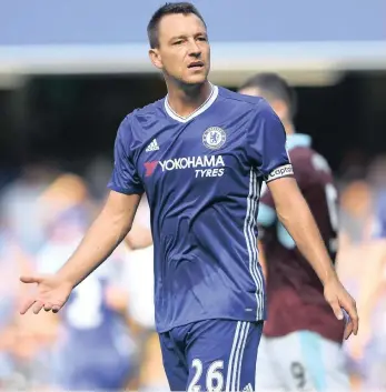  ??  ?? NOT OVER THE HILL YET: Chelsea’s 36-year-old John Terry can still play a valuable role for the club.