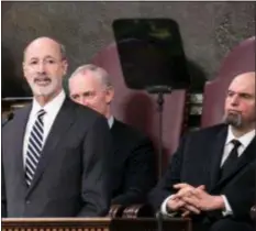  ?? PHOTO COURTESY OF GOV. TOM WOLF’S PRESS OFFICE ?? Pennsylvan­ia Gov. Tom Wolf delivers his annual budget address to a joint session of the Legislatur­e on Feb. 5 in Harrisburg.