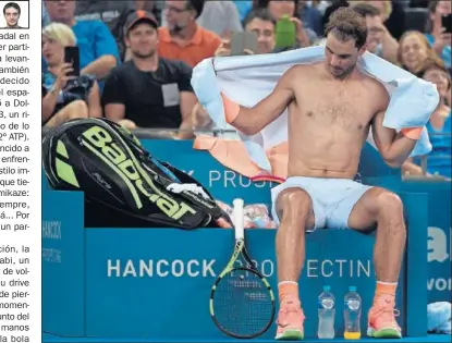  ??  ?? EN FORMA. Rafa Nadal, durante el partido de ayer ante Dolgopolov en la pista ‘Pat Rafter’.