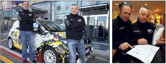  ?? (Photos Jean-François Ottonello) ?? Ces deux Français de Monaco ont récupéré hier leur matériel de course à l’ACM, avec les  autres concurrent­s du Rallye Monte-Carlo.