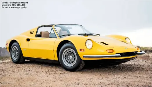  ??  ?? Sixties’ Ferrari prices may be improving if the $484,000 for this is anything to go by