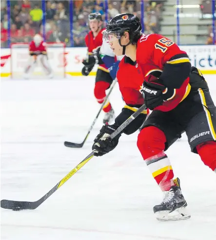  ?? RICHARD LAM/FILES ?? Edmonton native Spencer Foo, 23, makes his NHL debut with the Calgary Flames on Saturday night against the Edmonton Oilers.