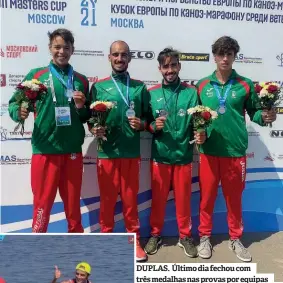  ??  ?? DUPLAS. Último dia fechou com três medalhas nas provas por equipas