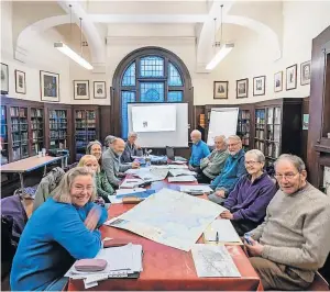  ?? Mike Bell ?? Meeting The map working group at their latest meeting in the PSNS Library. Image by