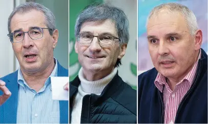  ?? ?? Da sinistra Mauro Fransioli, Ignazio Leonardi ed Emilio Cristina