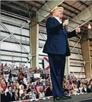  ?? SUSAN WALSH/AP ?? President Donald Trump stepped up his attacks on the news media at a campaign rally Saturday in Melbourne, Fla.