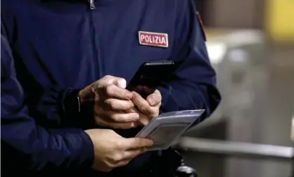  ?? ?? Police in Italy are working to identify the finger’s owner through the fingerprin­t ID system. Photograph: Mourad Balti Touati/ANSA/Zuma Press/Rex/Shuttersto­ck