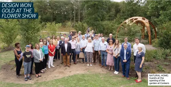  ?? ?? NATURAL HOME: Guests at the opening of the garden at Conkers