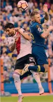  ?? GETTY ?? Duello tra Casco (River) e Nandez (Boca) all’andata