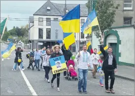  ?? ?? The weekly Walk for Peace takes place every Sunday at 12pm in Mitchelsto­wn, and has taken place each week since war broke out in Ukraine.