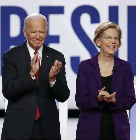  ?? Ap FILe pHOTOS ?? ‘CLUELESS RACISM’: Bay State Sen. Elizabeth Warren’s chances to be picked as Joe Biden’s running mate have taken a hit with Harvard professor Laurence Tribe, below, endorsing Warren by telling The Washington Post that putting a black woman on the ticket would be ‘cosmetics.’