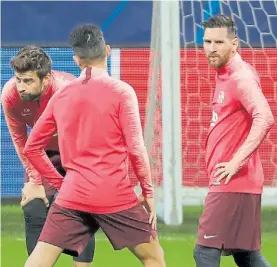  ?? REUTERS ?? Messi. Junto a Piqué, en San Siro antes del partido con el Inter.