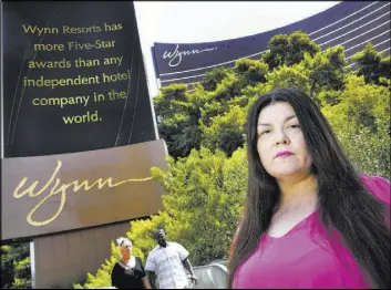  ?? Bill Hughes Las Vegas Review-Journal ?? Wynn Las Vegas table games dealer Kanie Kastroll says her monthly fell about $800 a month immediatel­y after the tip-sharing policy took effect.