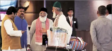  ?? Prem Nath Pandey ?? Asif Ali Nizami and Nazim Ali Nizami at IGI Airport Monday.