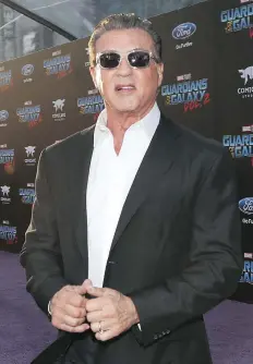  ?? RICH POLK/GETTY IMAGES/FILES ?? Sylvester Stallone decided to take a chance on a role in Guardians of the Galaxy Vol. 2: “Let me drop in here and see what’s up, where the future’s going, you know, and it was great.”