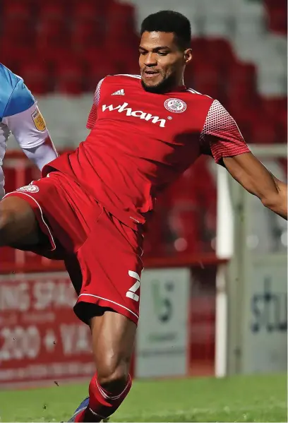  ??  ?? Michael Nottingham scored the winner for Stanley against Crewe Alexandra on Saturday