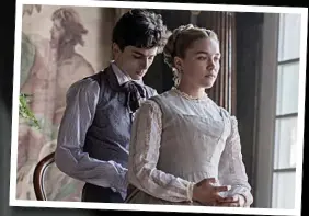  ??  ?? Hands-on role... Florence Pugh with partner Zach yesterday and, right, with co-star Timothee Chalamet in Little Women