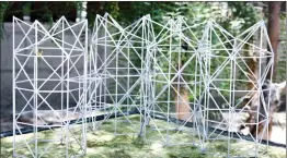  ?? Skylar Barti/The Signal ?? The Gibbon Conservati­on Center in Saugus is raising funds to build a structure, seen in a model above, for two northern white-cheeked gibbons.
