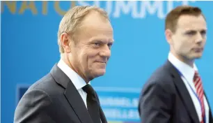  ?? — AFP ?? The trip by EU Council President Donald Tusk includes the signing of a free trade deal with Japan.