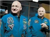  ?? PAT SULLIVAN/AP 2016 ?? Astronaut Scott Kelly, left, and his twin, Mark, took part in the study. Scott spent nearly a year on the space station.