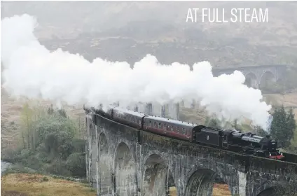  ?? Picture: Reuters ?? The Jacobite steam train crosses the Glenfinnan Viaduct in Scotland yesterday.