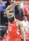  ?? AP ?? Houston Rockets’ James Harden celebrates his team’s 101-96 NBA win over the Los Angeles Clippers on Thursday.