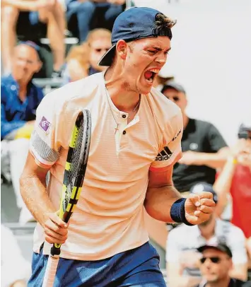  ?? Foto: Witters ?? Im Achtelfina­le der French Open trifft der Franke Maximilian Marterer auf Rafael Nadal. Die Rollen sind klar verteilt, der Spanier ist haushoher Favorit.