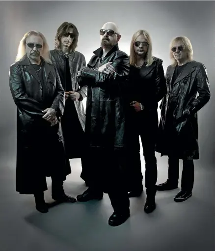  ??  ?? Judas Priest are still going strong. Their lead singer Rob Halford reckons their memorable life would be worthy of a memoir.