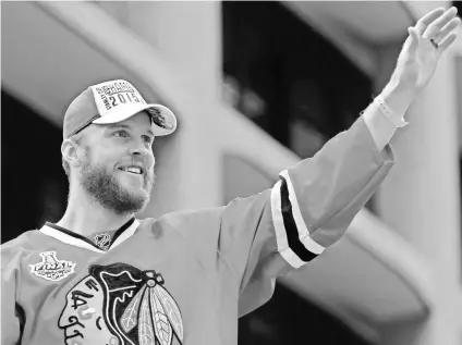  ?? JON DURR/USA TODAY SPORTS ?? Bryan Bickell won Stanley Cups with the Blackhawks in 2013 and 2015. Now he’s battling MS and telling his story to inspire others.