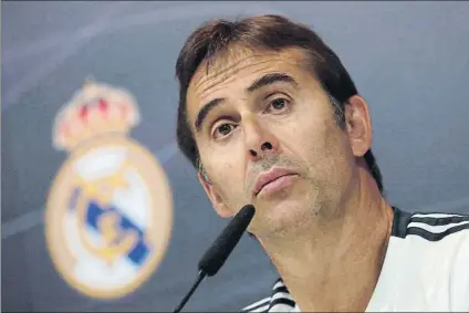  ?? FOTO: EFE ?? Lopetegui, durante la rueda de prensa antes del debut liguero