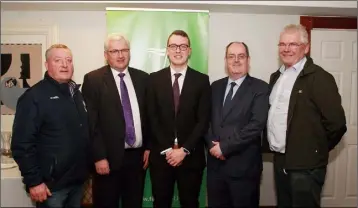  ??  ?? Cllr Donal Kenny, Cllr Joe Sullivan, Cllr Andrew Bolger, Senator Gerry Horkan and Cllr Pip Breen at the selection convention last Thursday night.