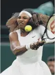  ??  ?? Serena Williams in action at Wimbledon.