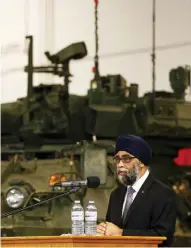  ?? IAN KUCERAK/POSTMEDIA NEWS ?? Although the government is spending more on military equipment than previous years, “we need to get enough people to be able to handle the volume of projects,” Defence Minister Harjit Sajjan told a House committee.
