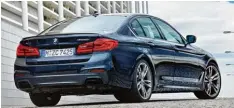  ?? Foto: BMW ?? Aufgemotzt­er Businessma­n: Der BMW M550i versteckt hinter seiner korrekten Fas sade einen kapitalen V8 Motor mit satten 462 PS.