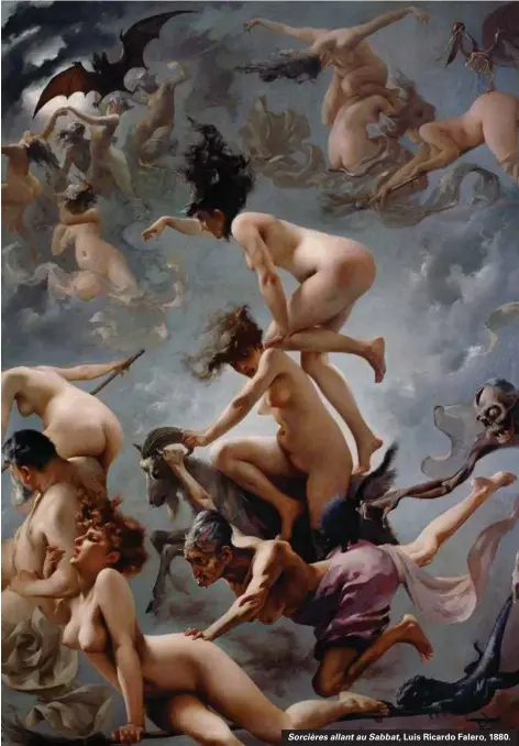  ??  ?? Sorcières allant au Sabbat,
Luis Ricardo Falero, 1880.