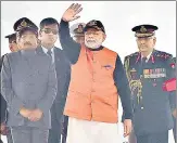  ?? AJAY AGGARWAL/HT PHOTO ?? ■
Prime Minister Narendra Modi at the Annual National Cadet Corps (NCC) Rally 2020 in New Delhi on Tuesday.