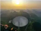  ?? Photograph: Xinhua/REX/Shuttersto­ck ?? Researcher­s say that the message could, with upgrades, be sent from the 500metre Aperture Spherical Radio Telescope in China.