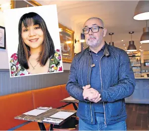  ?? ?? New roles Mark Crawford, who owns Stirling family restaurant Tutti Pizza, and film producer Meddy Ezrah Ortega (inset) and were recently appointed to the Business Improvemen­t District’s (BID) board