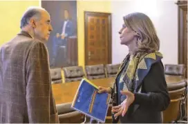  ?? FOTO CORTESÍA ?? Marta Lucía Ramírez, vicepresid­enta y canciller, se reunió con el entrante Álvaro Leyva, en la tarde del miércoles.