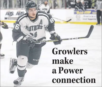  ?? SALTWIRE NETWORK FILE PHOTO/CHARLOTTET­OWN GUARDIAN ?? After three-plus seasons in the QMJHL and four more with the University of Prince Edward Island Panthers, St. John’s native Marcus Power is ready to take his game to the next level at home with the ECHL’S