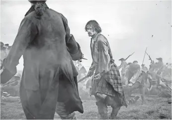  ?? PHOTOS BY STARZ ?? Season 3 of Outlander opens with Jamie Fraser (Sam Heughan) recalling the Battle of Culloden.