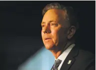  ?? Brian A. Pounds / Hearst Connecticu­t Media ?? Ned Lamont addresses the crowd at Dunkin’ Donuts Park in Hartford after his victory last week.