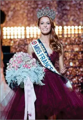  ??  ?? Maëva Coucke a été élue Miss France 2018, samedi soir, à Chateaurou­x.