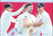  ?? REUTERS ?? Playing his first Test of this series, England’s Mark Wood claimed his maiden five-wicket haul against West Indies on Sunday.