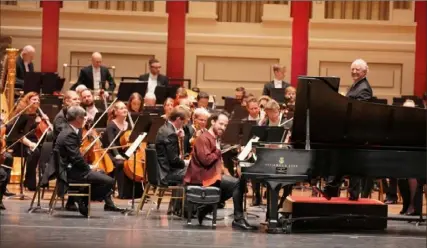  ?? Julie Goetz ?? Pianist Igor Levit performs Gershwin's "Concerto in F Major" with the Pittsburgh Symphony Orchestra.