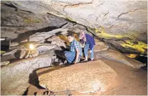  ??  ?? Try a cave tour at Alabaster Caverns State Park. Considered to be one of the state's most unique treasures, this is one of the world's largest gypsum caves. [LORI DUCKWORTH/OKLAHOMA TOURISM]