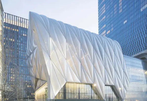  ??  ?? The Shed arts centre in New York City’s Hudson Yards has a movable roof that allows it to be home to a variety of different events.